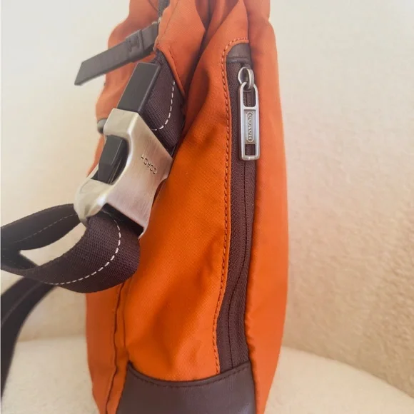 Coach “Varik” Unisex Crossbody/Messenger  Bag in Burnt Orange Color - Picture 4 of 13